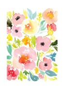 Flowers Watercolor Art | Búðu til þitt eigið plakat