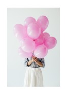 Woman Holding Pink Balloons | Búðu til þitt eigið plakat
